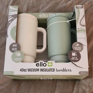 Ello 40oz Vacuum Insulated Tumblers - Cream and Green